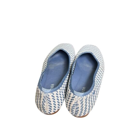 Vivaia Square-Toe V-Cut Flats (Margot 2.0) Denim Stripe 39 - Picture 4 of 6